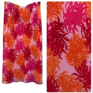 Floral tropical flirty midi skirt 4X 26W 28W